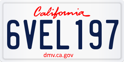 CA license plate 6VEL197