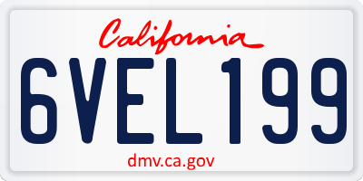 CA license plate 6VEL199