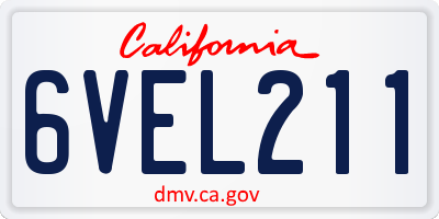 CA license plate 6VEL211