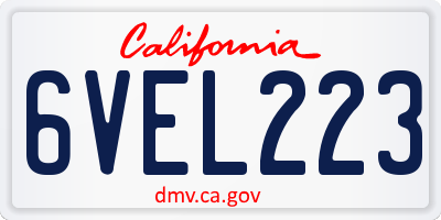 CA license plate 6VEL223