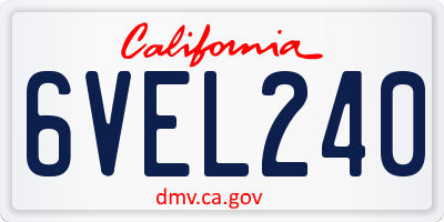 CA license plate 6VEL240