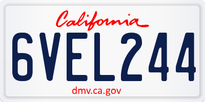 CA license plate 6VEL244