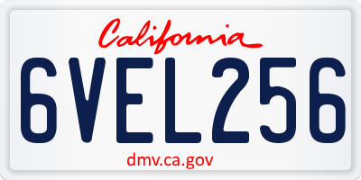 CA license plate 6VEL256