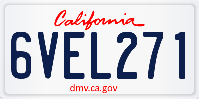 CA license plate 6VEL271