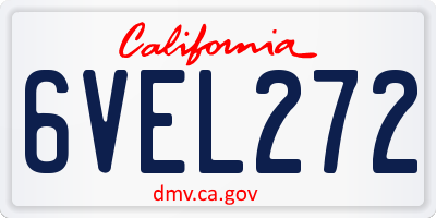 CA license plate 6VEL272