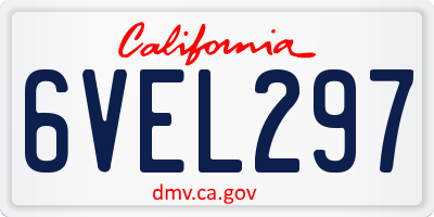 CA license plate 6VEL297
