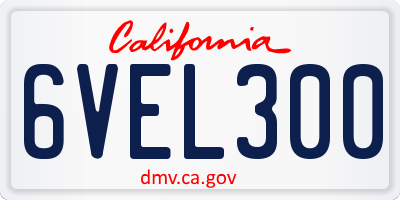 CA license plate 6VEL300