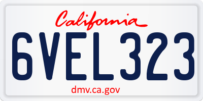 CA license plate 6VEL323