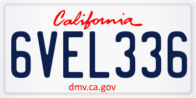 CA license plate 6VEL336