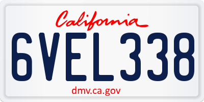 CA license plate 6VEL338