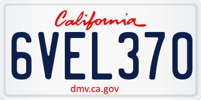 CA license plate 6VEL370