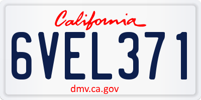 CA license plate 6VEL371