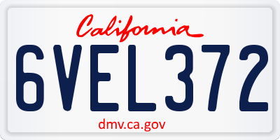 CA license plate 6VEL372