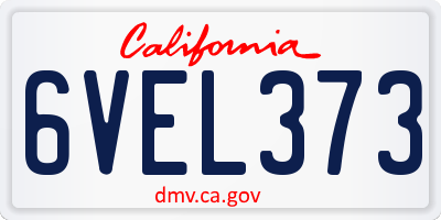 CA license plate 6VEL373