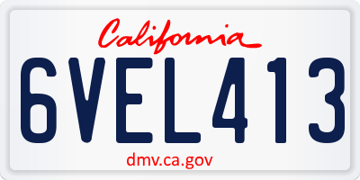 CA license plate 6VEL413