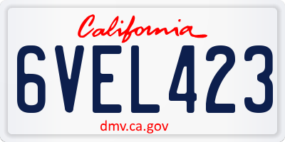 CA license plate 6VEL423