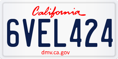 CA license plate 6VEL424