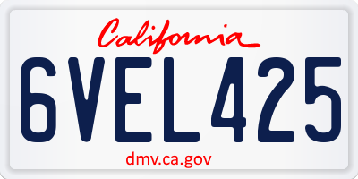 CA license plate 6VEL425