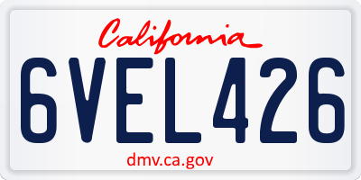 CA license plate 6VEL426