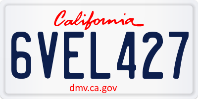 CA license plate 6VEL427