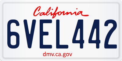 CA license plate 6VEL442