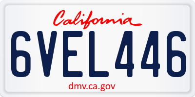 CA license plate 6VEL446