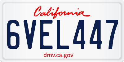 CA license plate 6VEL447