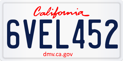 CA license plate 6VEL452