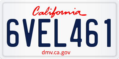 CA license plate 6VEL461