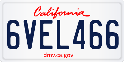 CA license plate 6VEL466