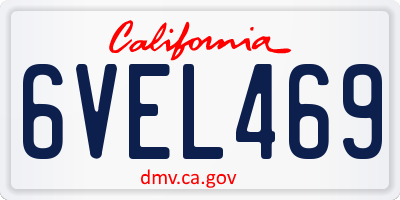 CA license plate 6VEL469
