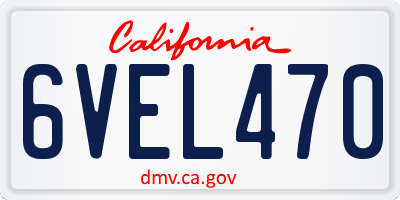 CA license plate 6VEL470