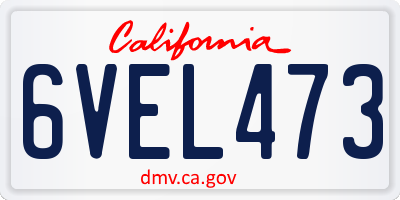 CA license plate 6VEL473