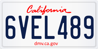 CA license plate 6VEL489