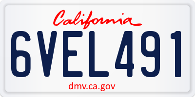 CA license plate 6VEL491