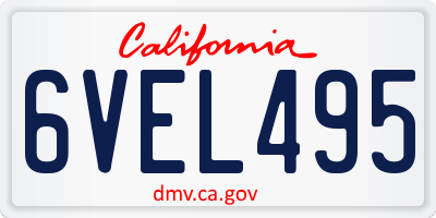 CA license plate 6VEL495