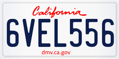CA license plate 6VEL556