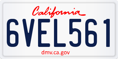 CA license plate 6VEL561