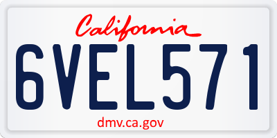 CA license plate 6VEL571