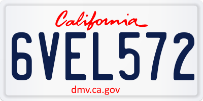 CA license plate 6VEL572