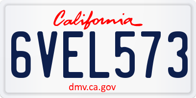 CA license plate 6VEL573