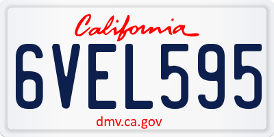 CA license plate 6VEL595