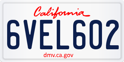 CA license plate 6VEL602
