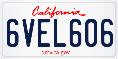 CA license plate 6VEL606