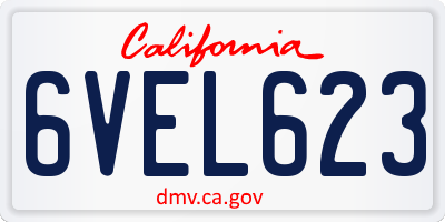 CA license plate 6VEL623