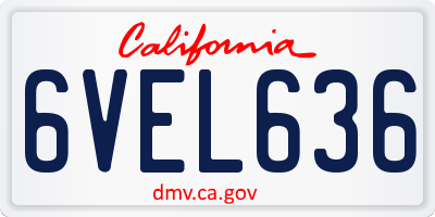 CA license plate 6VEL636