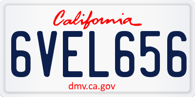 CA license plate 6VEL656