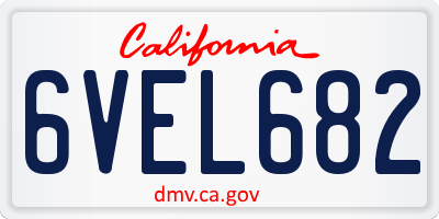 CA license plate 6VEL682