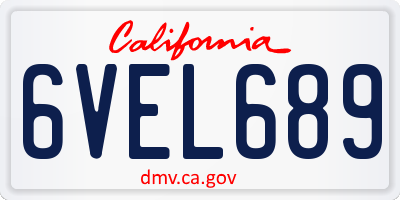 CA license plate 6VEL689