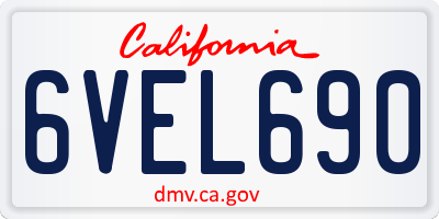 CA license plate 6VEL690